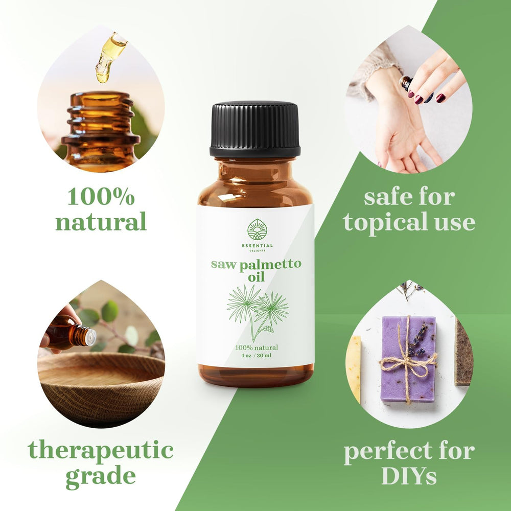 Essential Delights Saw Palmetto Oil – parfait pour masques capillaires et soins faits maison