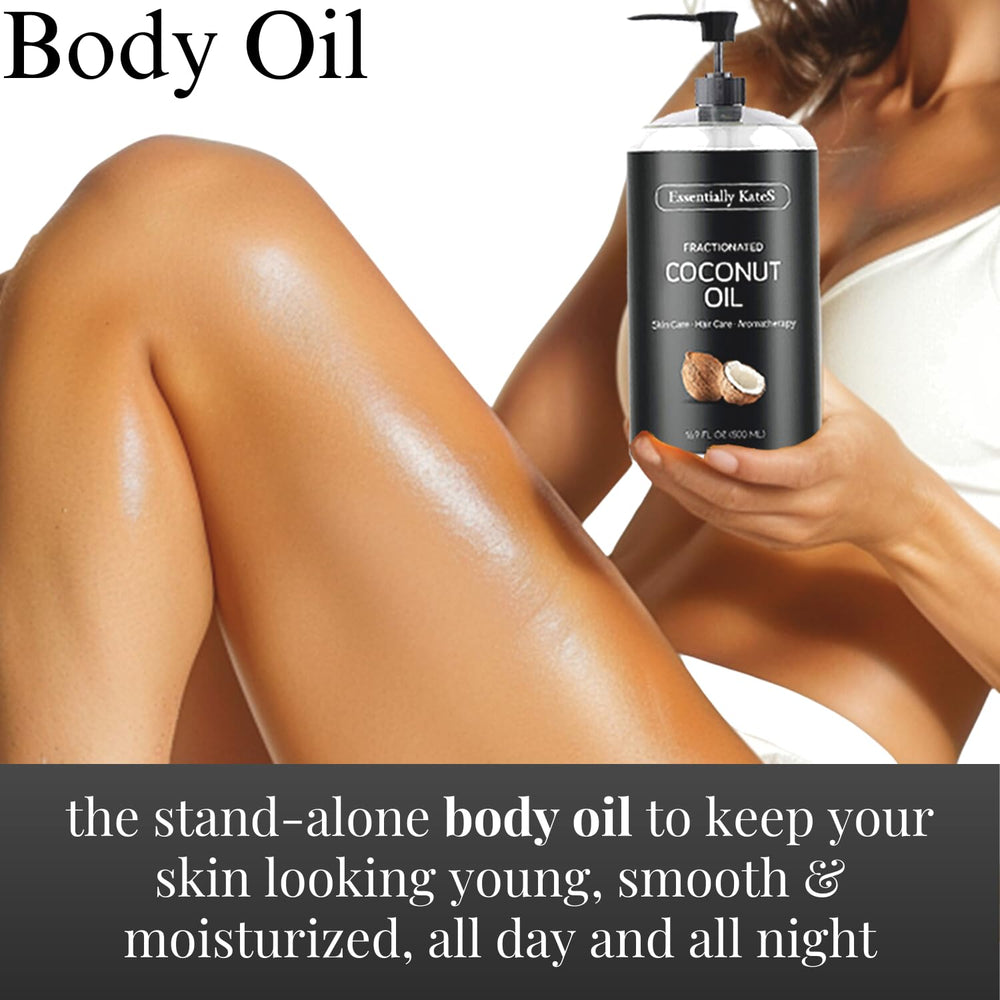 Essentially KateS huile de coco fractionnée – soin visage doux et neutre, sans parfum.