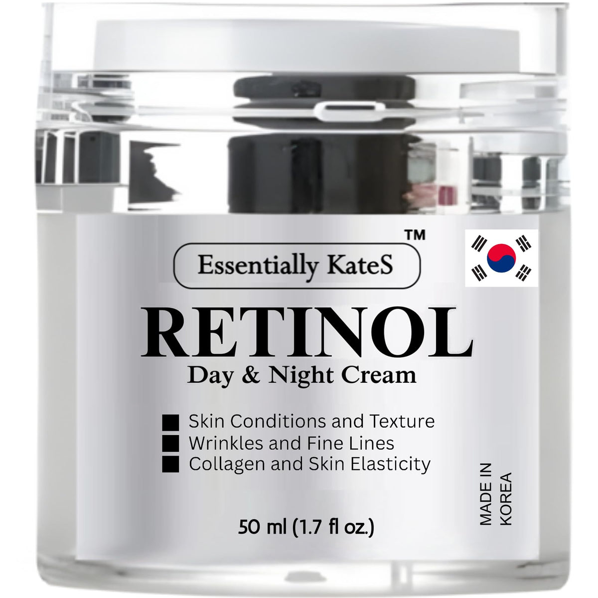 Essentially KateS Retinol Crème Visage-Oeil, bouteille pratique pour application douce