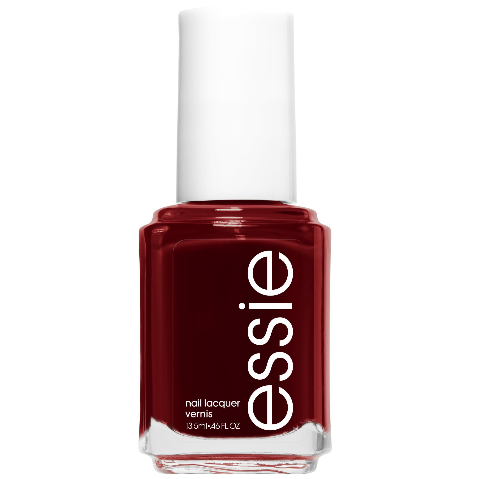 Vernis essie Bordeaux profond, fini brillant pour soirée.
