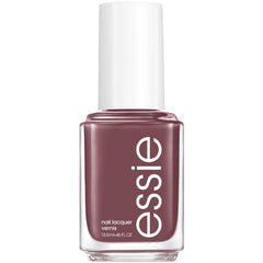 Essie vernis raisin taupe en close-up, fini crème chic et neutre.