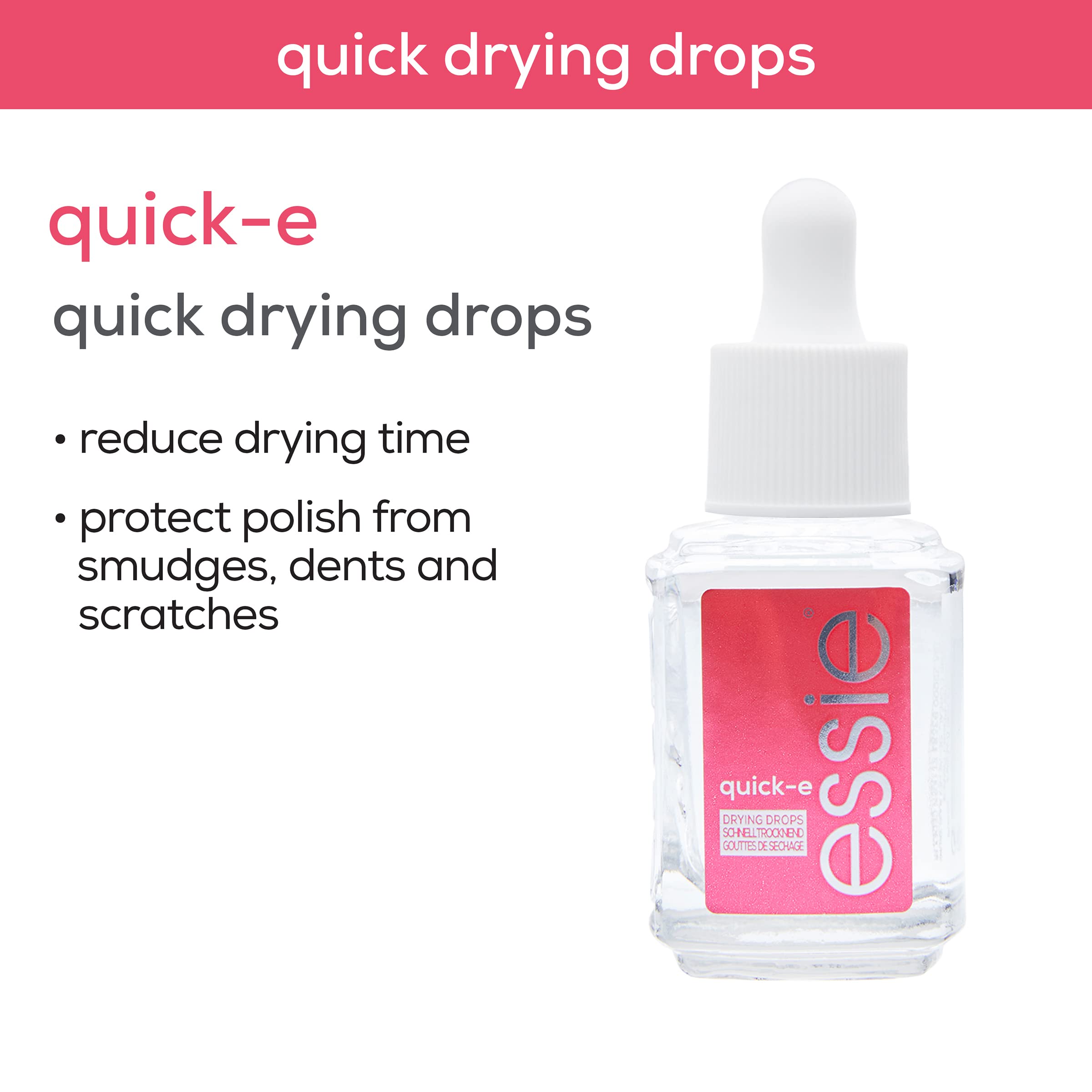 Essie couche finition, protection et brillance durable.