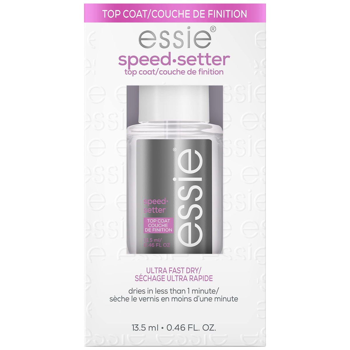 Essie: couche superieure seche rapide, manucure prête en moins d'une minute.