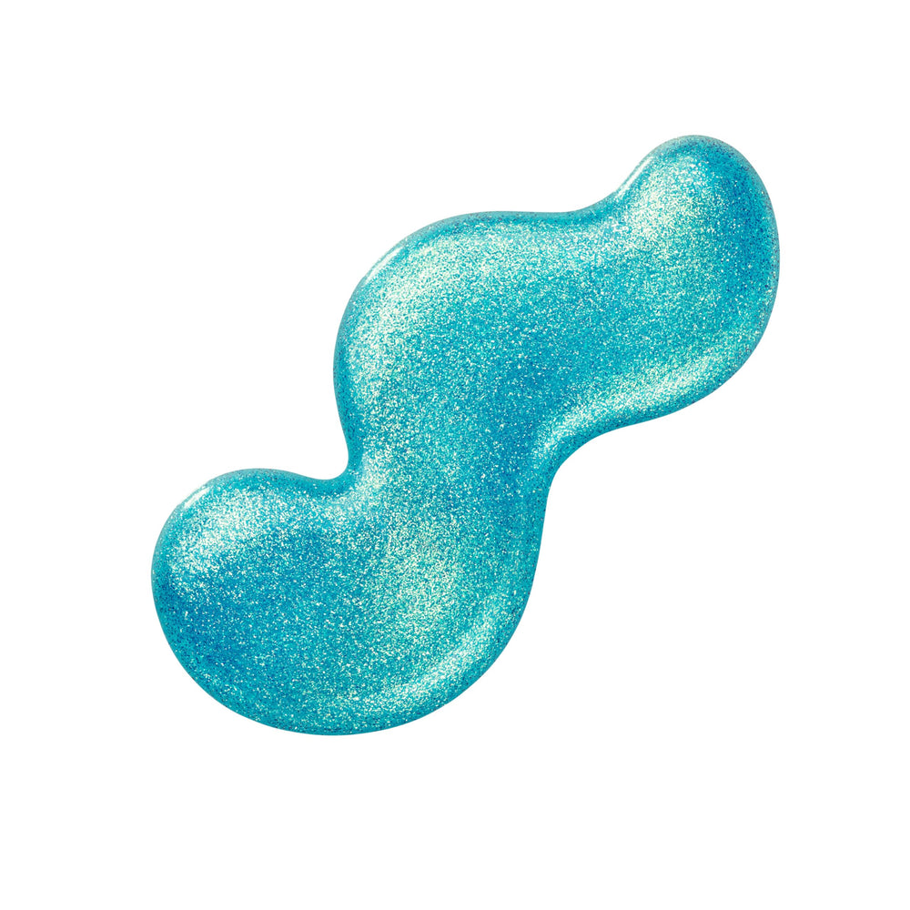 Échantillon bleu-perle montrant les perles brillantes et l'effet subtil.