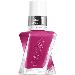Essie Gel Couture: bouteille rose-violet, longue tenue et éclat brillant.