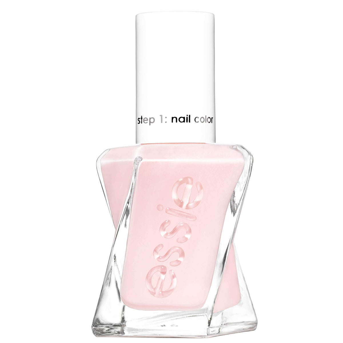 Essie Gel Couture, bouteille en gros plan montrant la couleur et le fini brillant.
