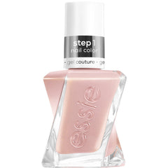 Essie Gel Couture Last Nightie – flacon beige nude avec brillance argentée pour une manucure durable.