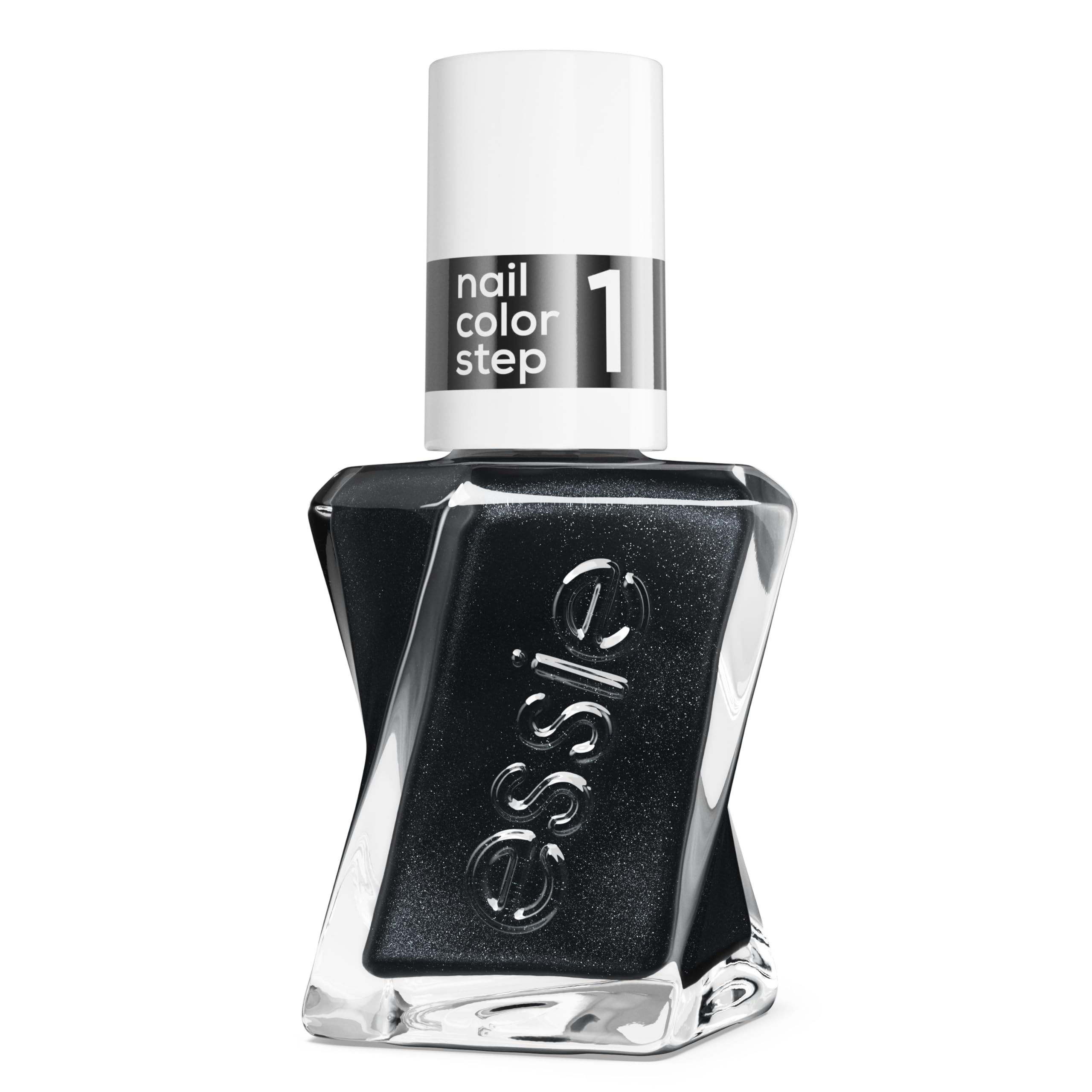 essie gel couture liquid diamonds bottle closeup with diamond-dusted finish and gel-like shine
