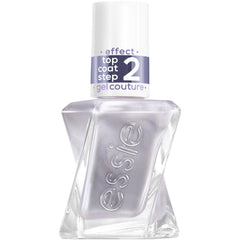 Essie Gel Couture Top Coat Chrome Glacé, fini chromé et lumineux visibles sur l’ongle.