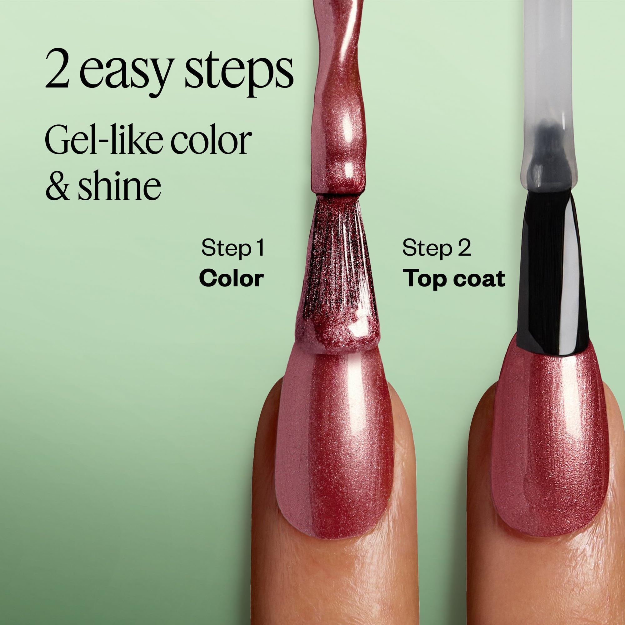 essie gel couture two-step application demonstrates easy, gel-like manicure process