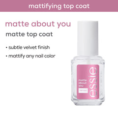 Essie Matte About You Top Coat – application fluide avec le pinceau.