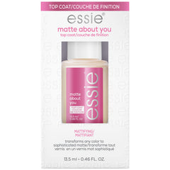 Essie Matte About You Top Coat – bouteille 46 ml, finition velours et sans traces.