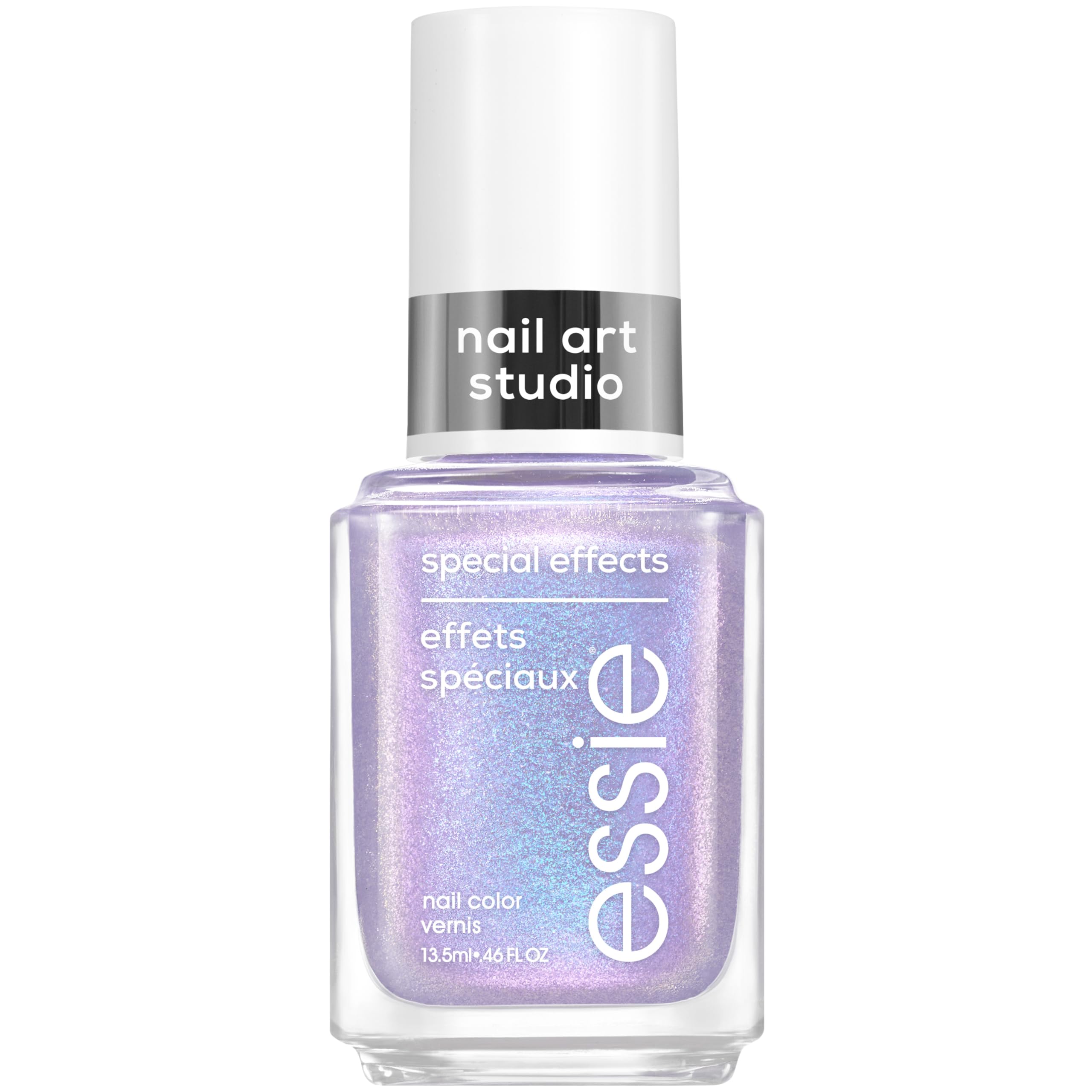 essie Ethereal Escape purple duochrome with blue shimmer pearls for dimensional nails
