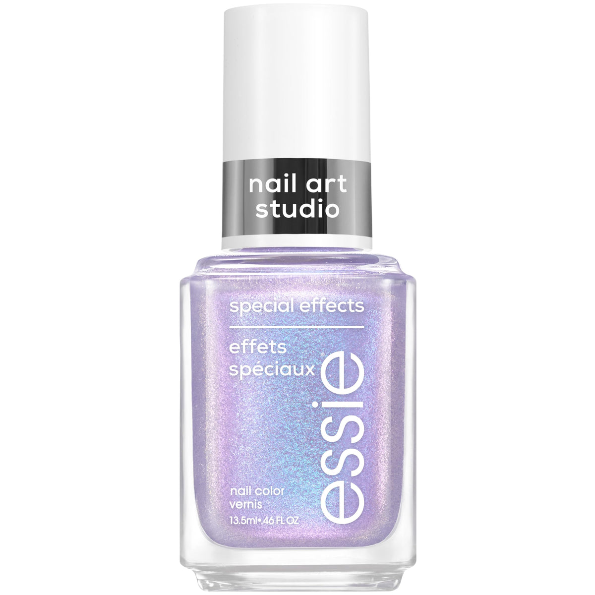 essie Ethereal Escape purple duochrome with blue shimmer pearls for dimensional nails