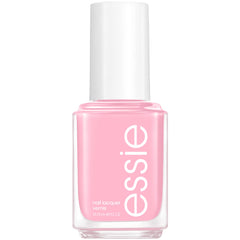 Vernis essie rose pastel sur bouteille, fini brillant et élégant.