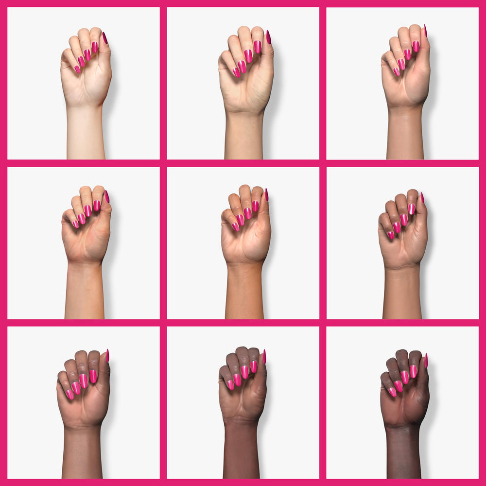 Échantillon magenta puissant révèle la couleur réelle et intense.