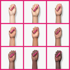 Échantillon magenta puissant révèle la couleur réelle et intense.