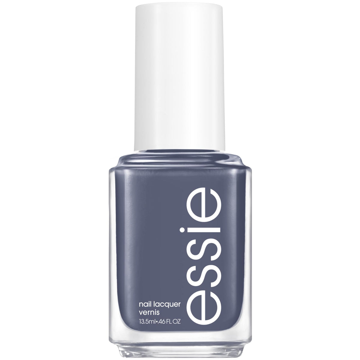 vernis essie acier gris en bouteille, fini crème élégant pour le look quotidien.
