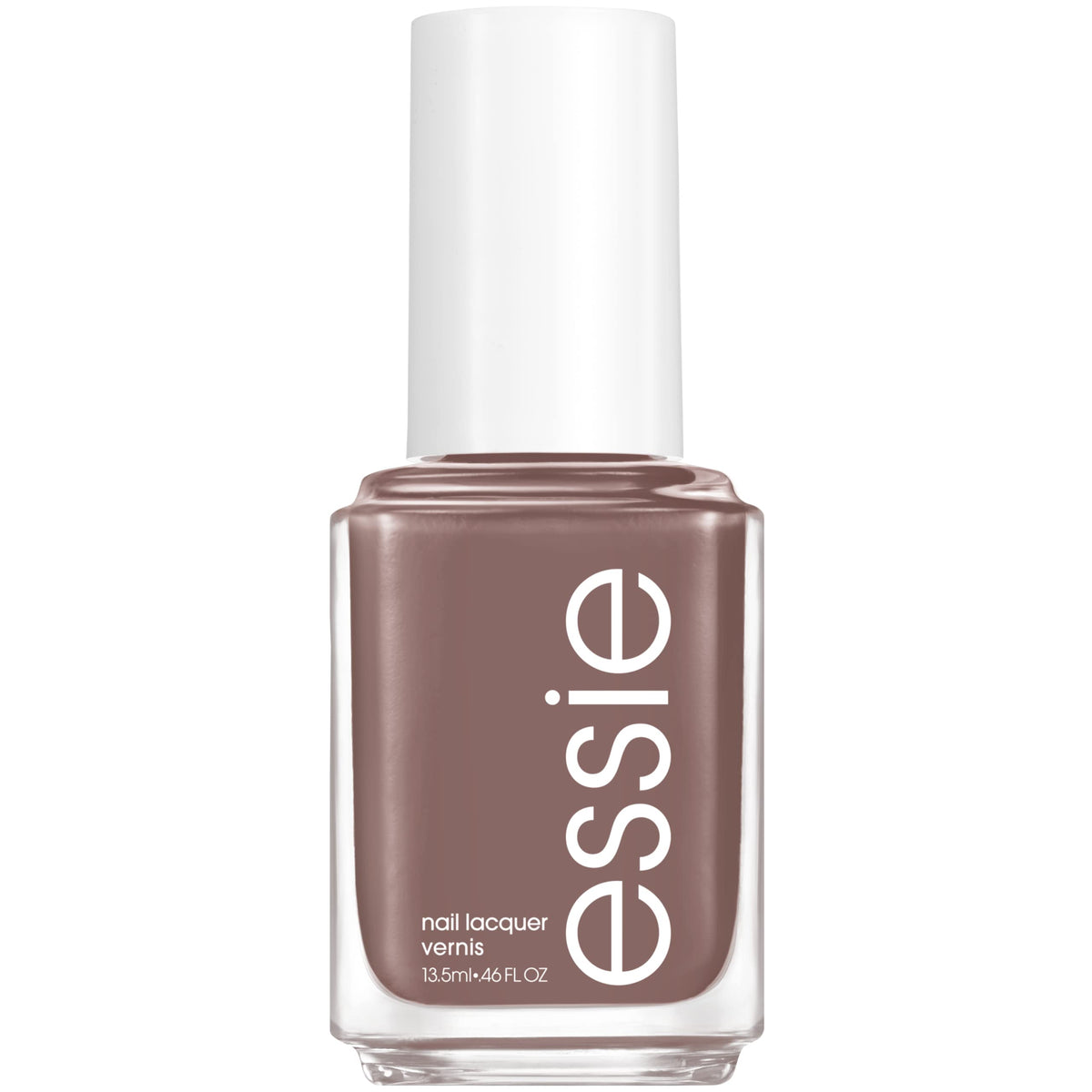 Vernis essie Crochet Away gris-brun crème, rendu élégant et durable.