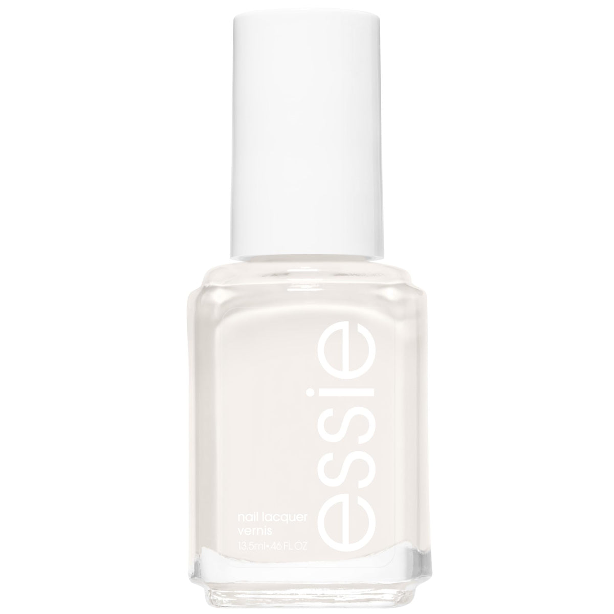 Vernis essie Ivory, fini brillant, pour une manucure élégante et durable.