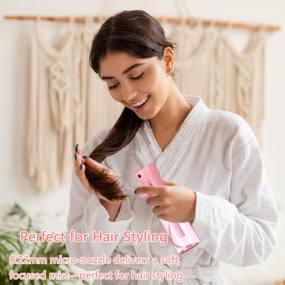 Utilisations polyvalentes ESSKAM: maison, jardin et coiffure en rose.