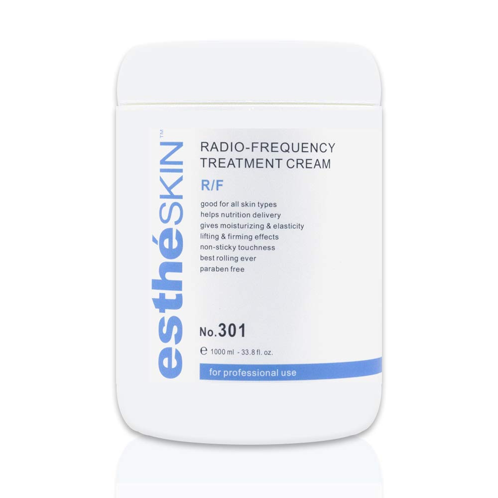 EstheSKIN RF Crème: bouteille 1000 ml pour traitements professionnels et hydratation durable.