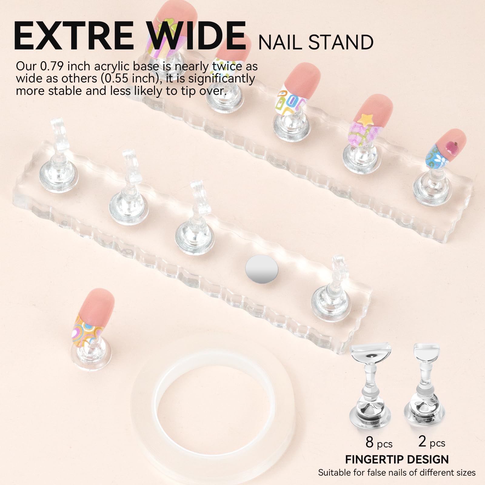 ESUOHYM pinceaux art-ongles ambre offrent une application lisse et contrôlée.