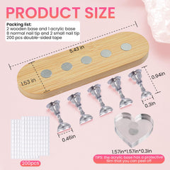 ESUOHYM : porte‑ongles cœur en acrylique pour designs élaborés et élégants.