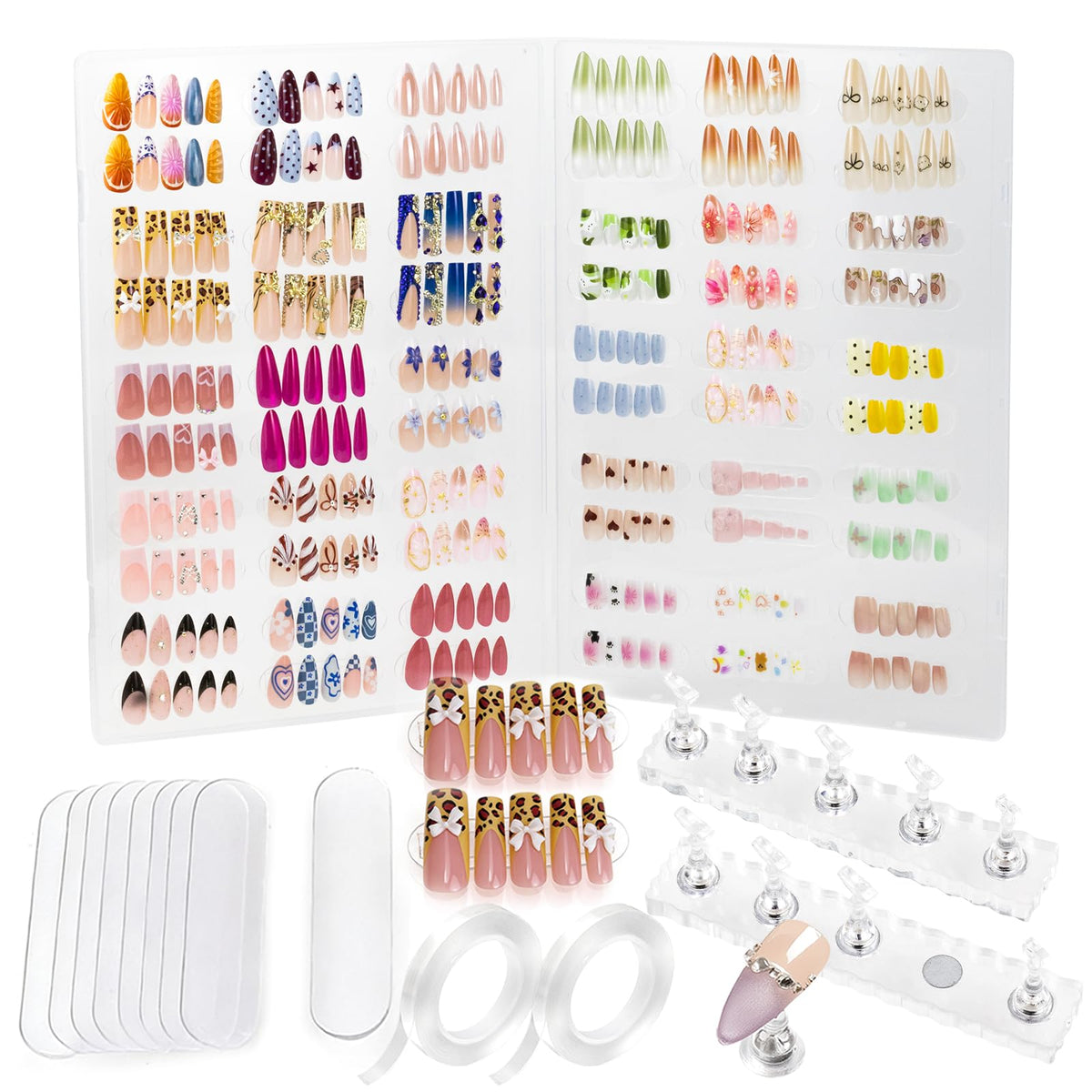 ESUOHYM boîte de rangement transparente pour ongles press-on, vision claire.