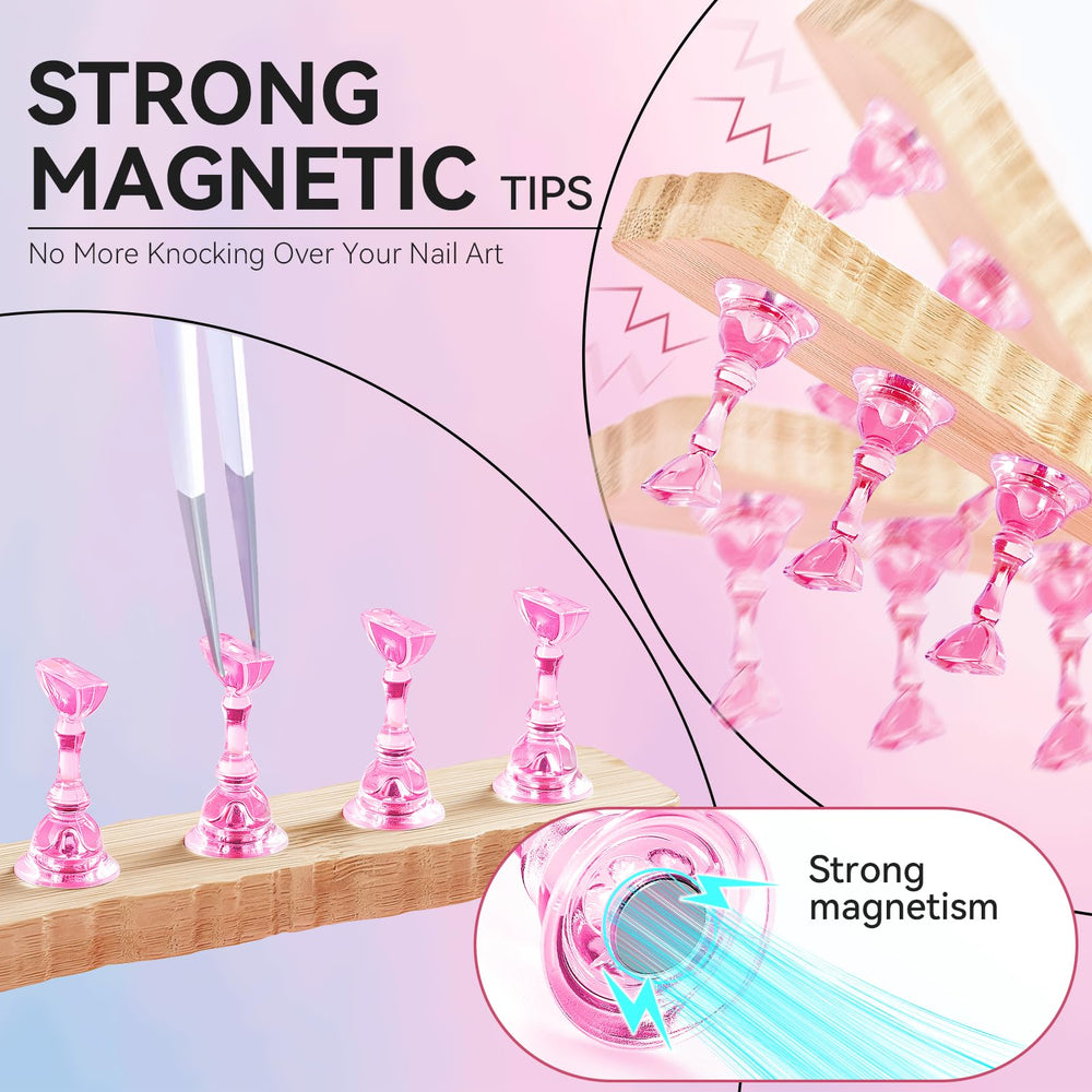 ESUOHYM support-ongles en acrylique cœur rose pour designs précis