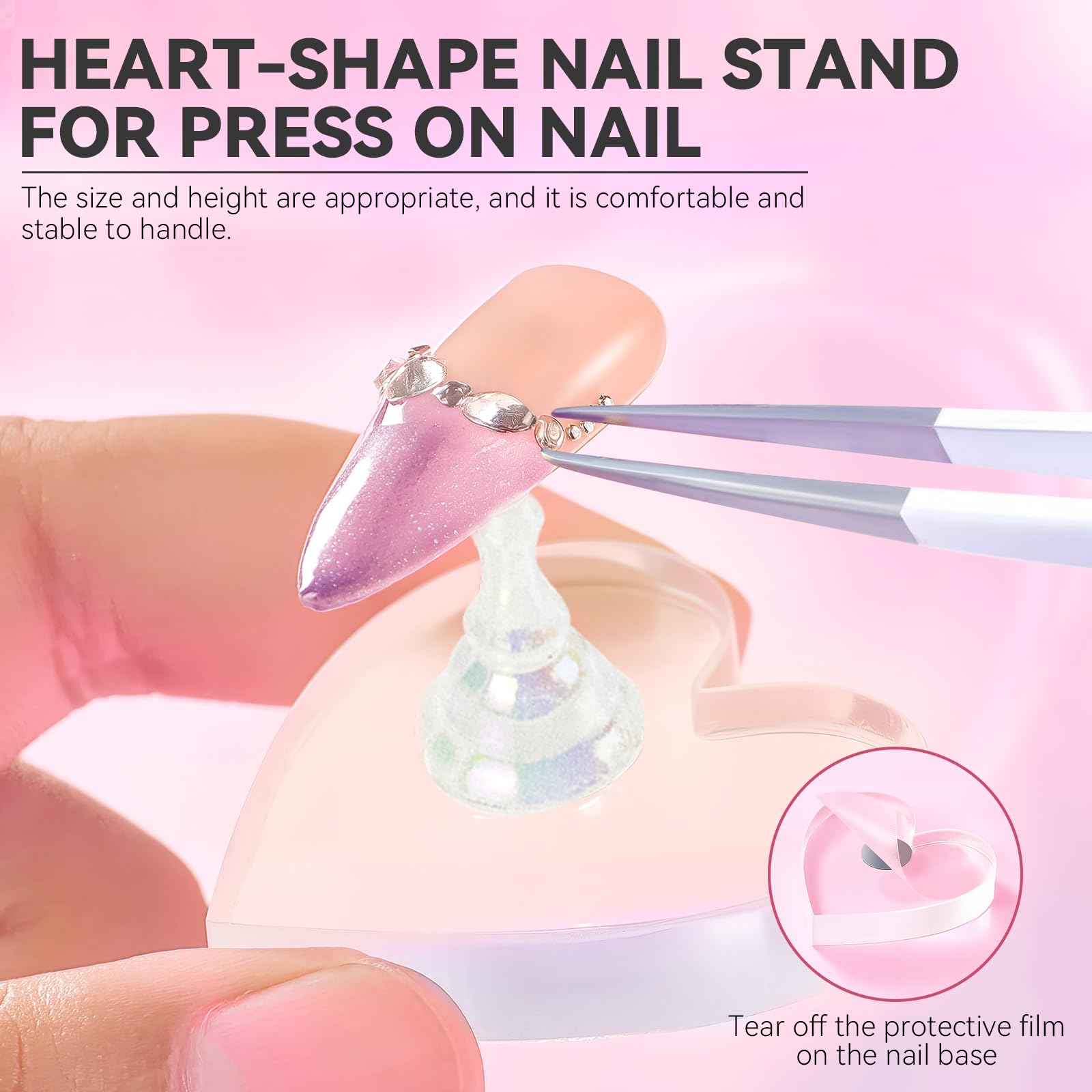 ESUOHYM support ongles magnétique cœur: présentation soignée pour nail art.