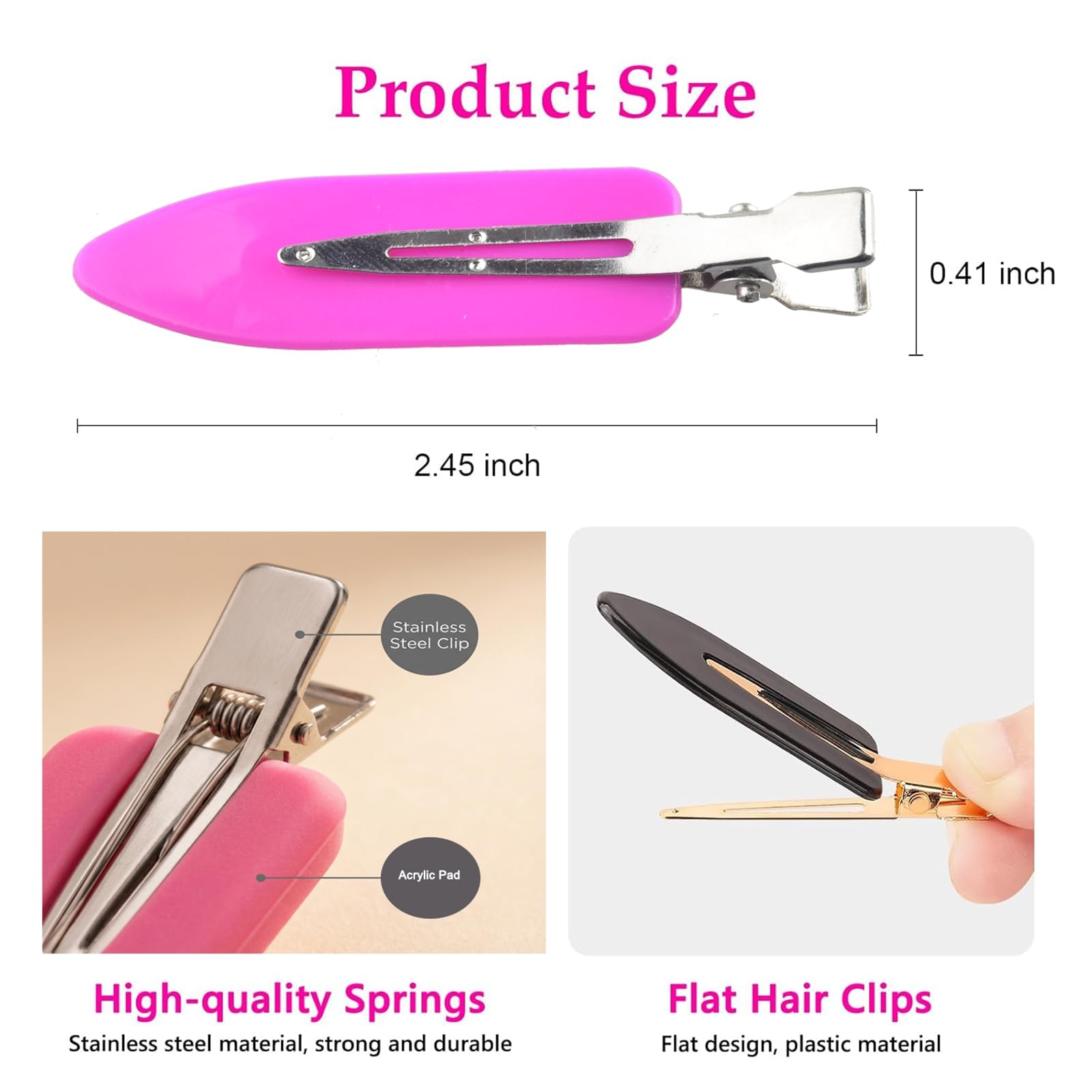 Épingle Eswala sans pli pour maintenir les cheveux lors des soins du visage.