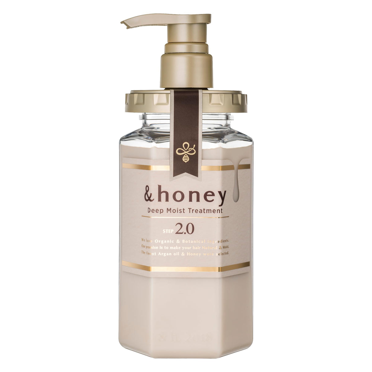 & HONEY Deep Moist Treatment 2.0 - bouteille élégante pour hydratation profonde des cheveux.