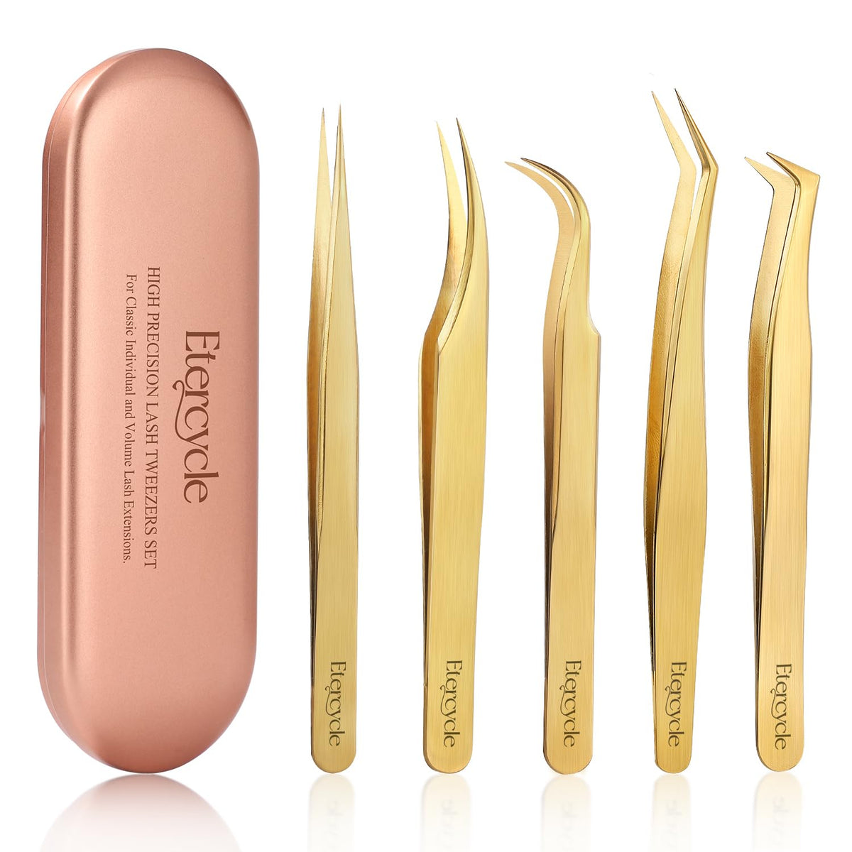 Etercycle pinces à cils haute précision – pointes droites pour une isolation nette.
