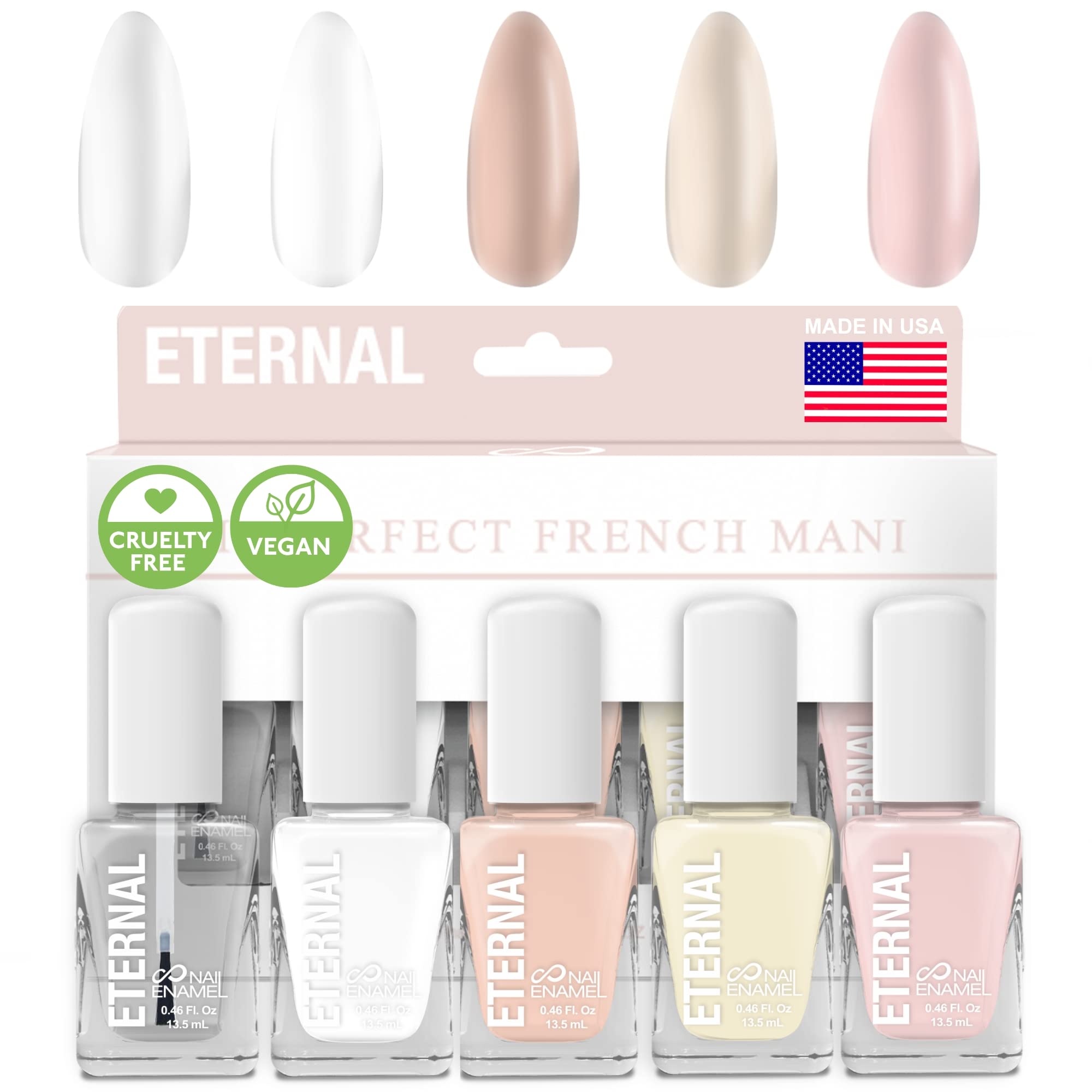 Vernis blanc Eternal ET VOILA en bouteille, idéal pour une French manucure à domicile