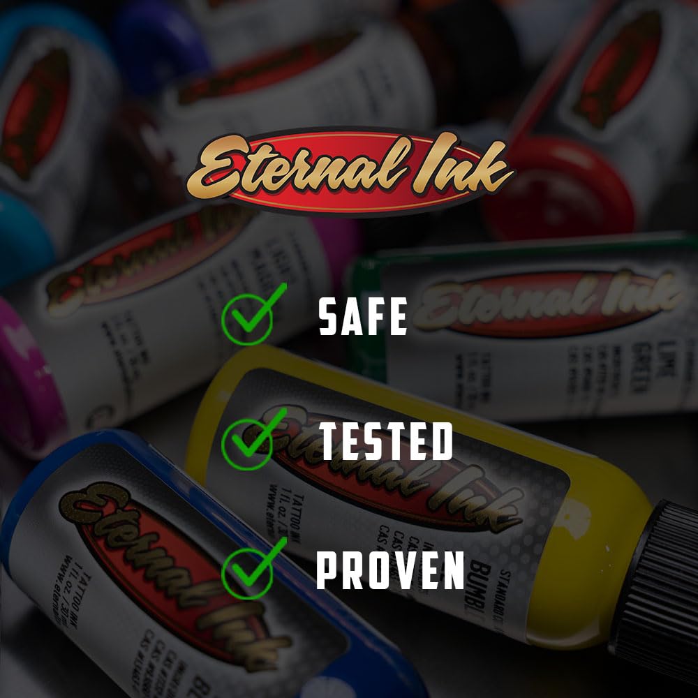Compatibilite9 des peaux de toutes carnations avec Eternal Ink rouge tatouage.