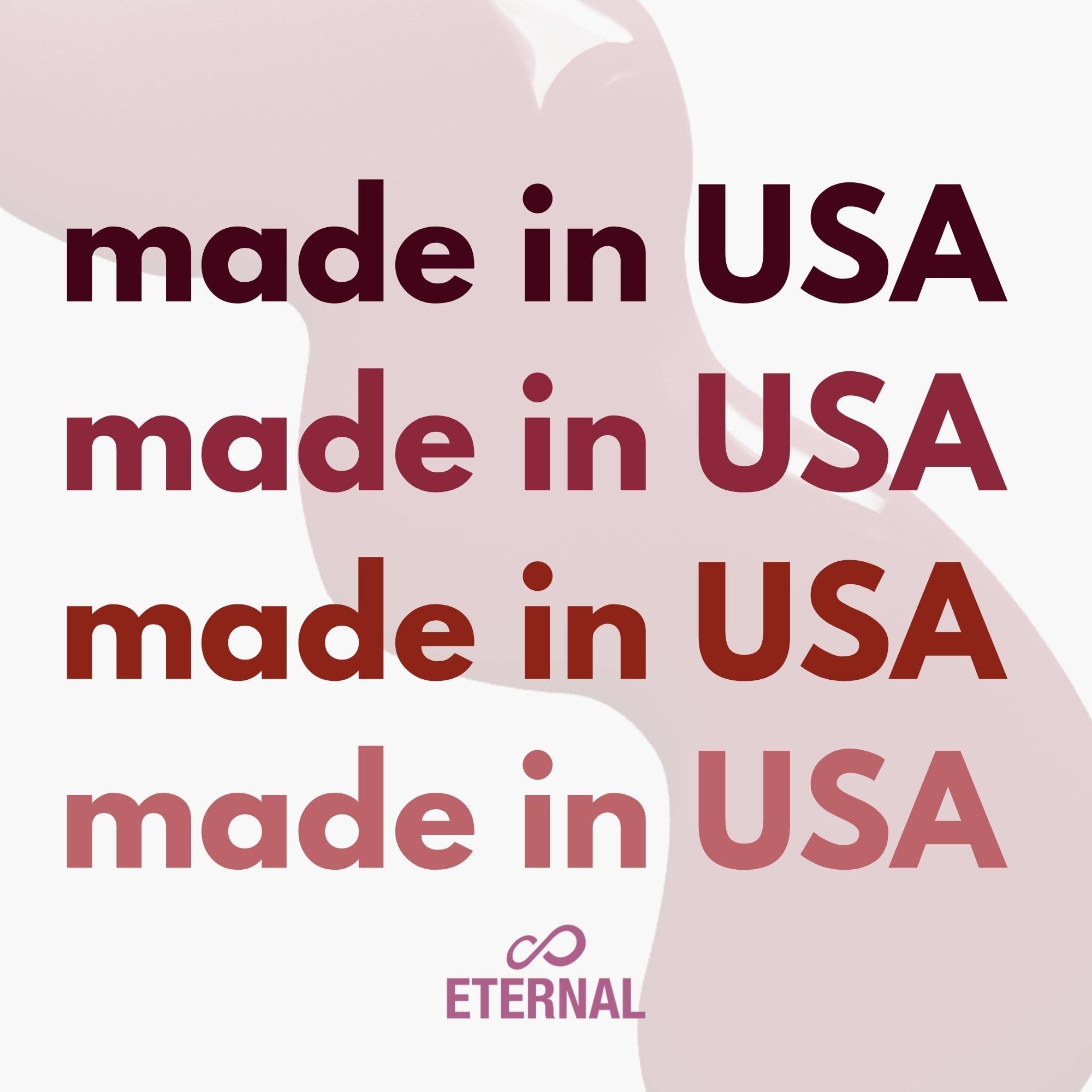Bouteille Eternal vernis rose en gros plan.