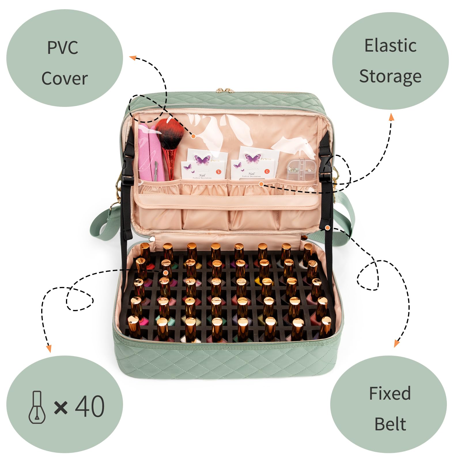 Ethereal compartiment inférieur accueille 40+ vernis et outils.