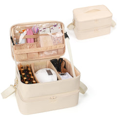 Ethereal étui-organisateur-vernis-cuir-blanc, rangement élégant et pratique.