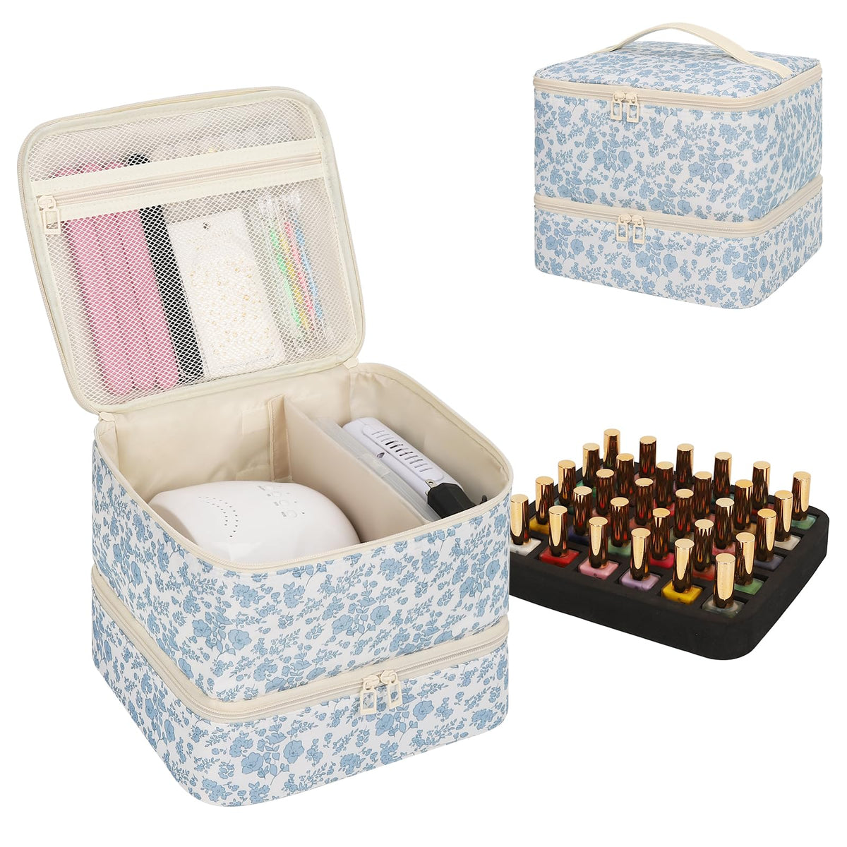 Ethereal Organiseur vernis : espace pour trente bouteilles et accessoires.