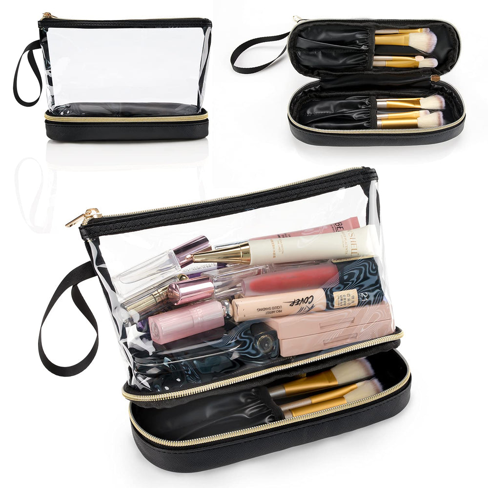 Trousse Ethereal transparente pour maquillage en voyage, accès rapide et organisé