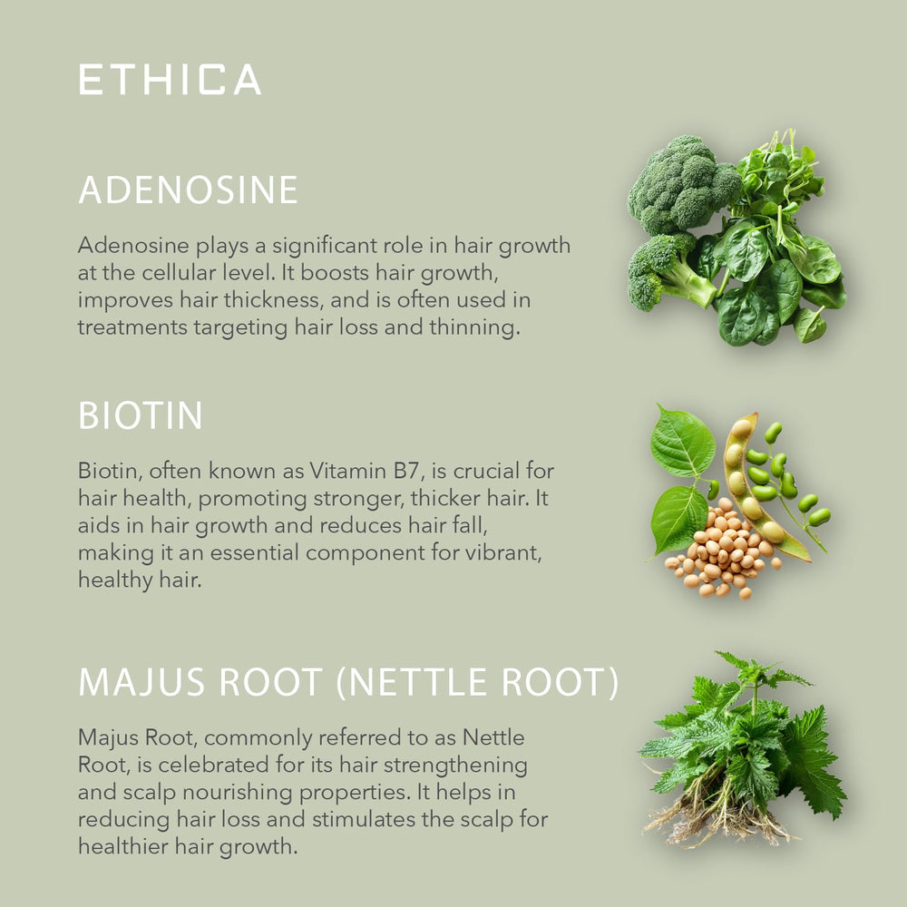 Ethica Beauty Corrective avant-après cheveux: potentiel effet revitalisant et densifiant.