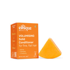 Ethique barre-apres-shampooing-volume-biotine, vue frontale montrant le soin volumisant.