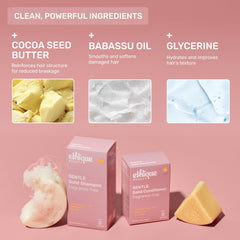 Ethique Gentle Unscented Shampoo Bar lathering for a gentle fragrance-free cleanse