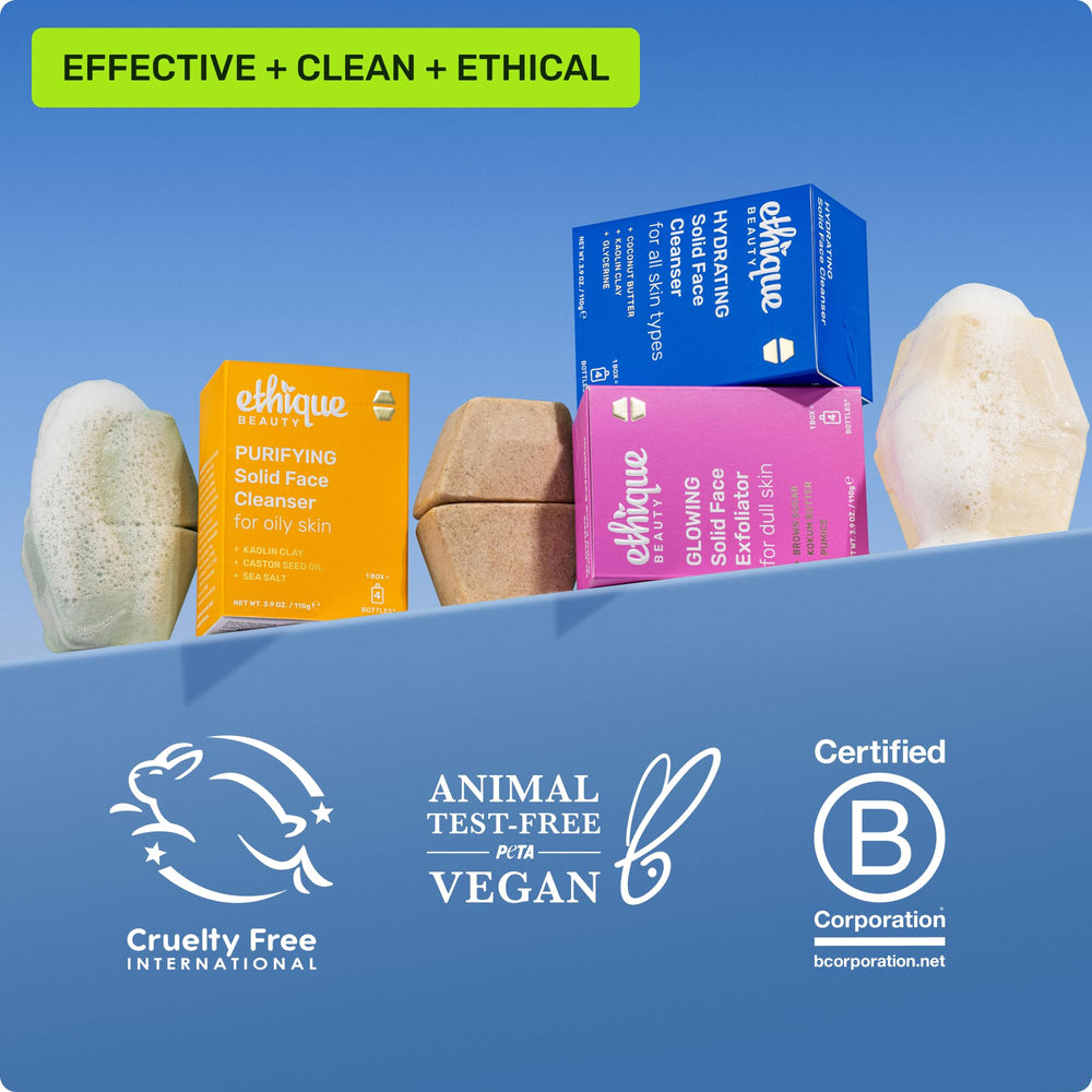 Ethique Glowing deux barres exfoliantes pour une routine durable