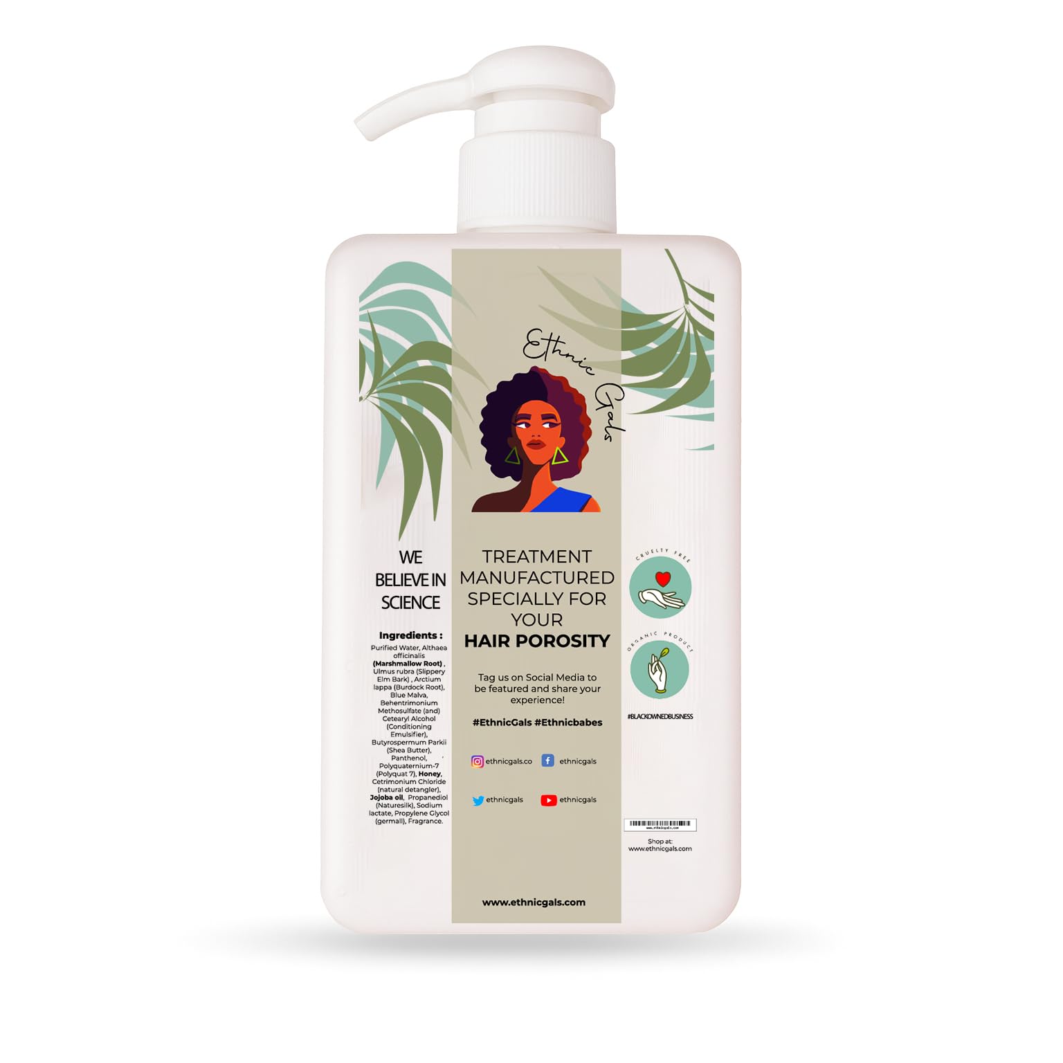 Ethnic Gals, brillance naturelle et douceur après le démêlage et le coiffage.