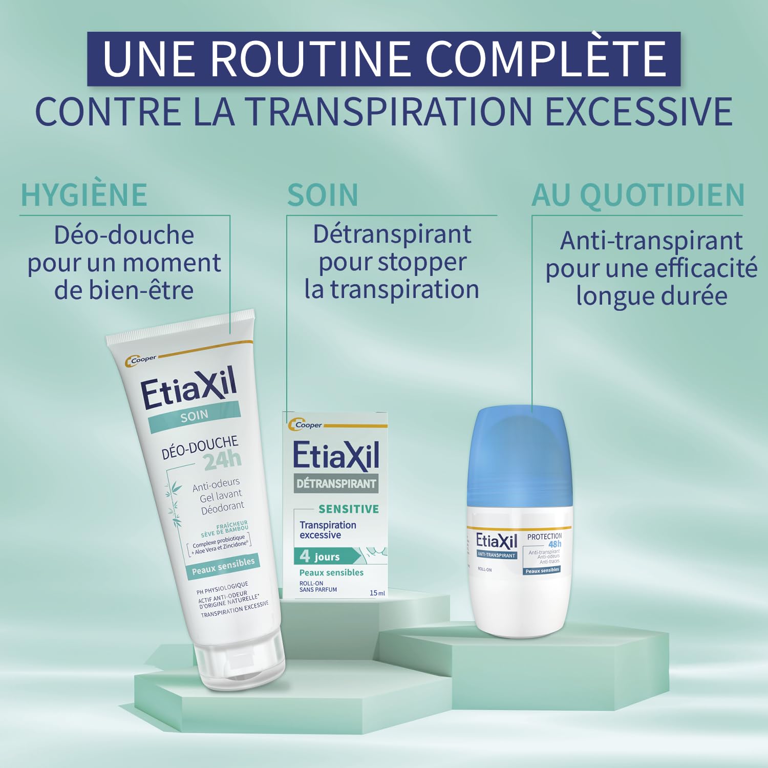 Etiaxil emballage roll-on 15 ml, pratique et compact.
