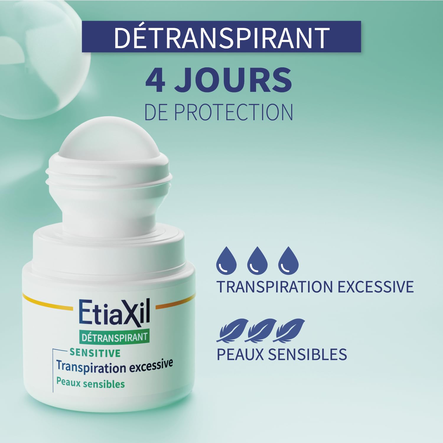 Etiaxil sans parfum, compatible avec déodorant et parfum.