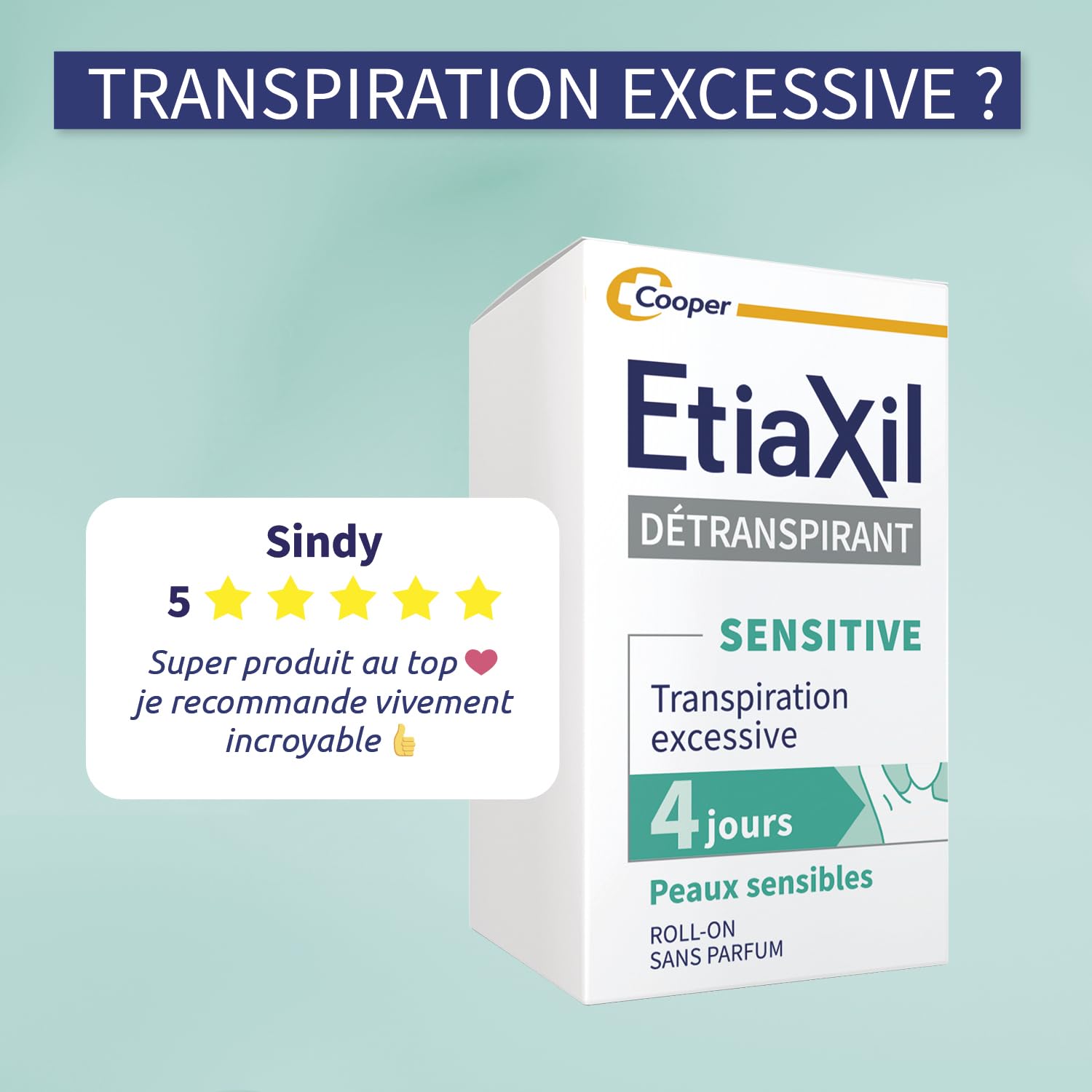 Etiaxil anti-transpirant aisselles sensibles, résultat durable.