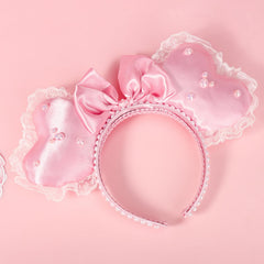 ETLUK oreilles-coeur rose paillettes et perles, brillance discrète pour look féminin.